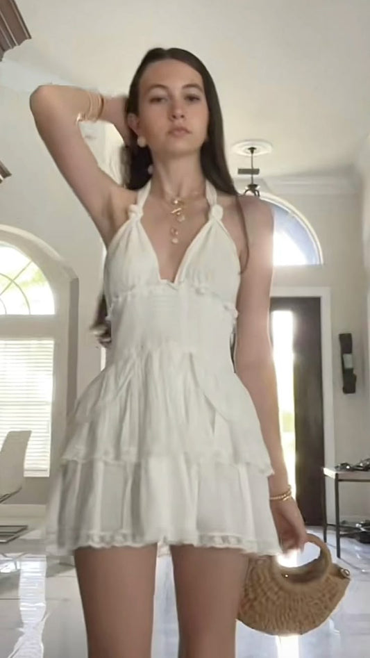 Pretty A Line Halter Satin Short Homecoming Dress,Summer 19th Birthday Dress GG3825