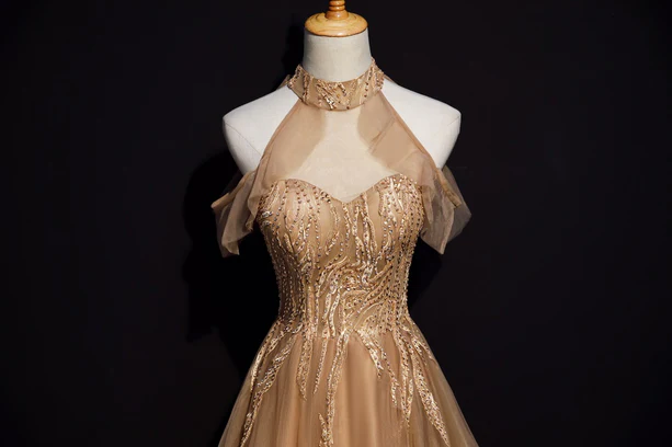 Gorgeous A Line Halter  Beading Tulle Long Prom Dress,Evening Dress GG383