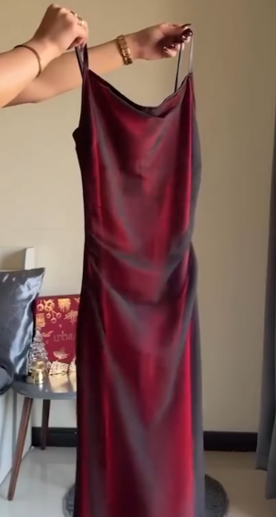 Chic Mermaid Spaghetti Straps Burgundy Satin With Black Tulle Long Prom Dress,Party Dress,Evening Dress GG3843