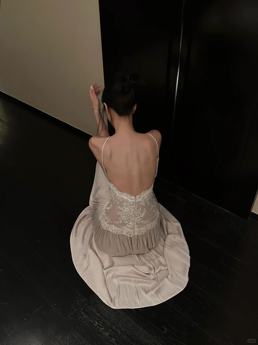 Pretty A Line Halter Satin Lace Backless Long Prom Dress,Party Dress,Evening Dress GG3852