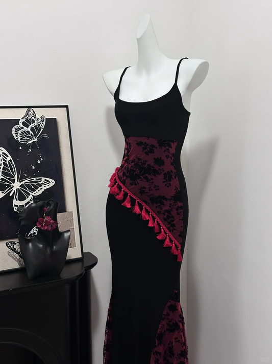 Unique Mermaid Spaghetti Straps Satin Applique Long Prom Dress,Party Dress,Evening Dress GG3868