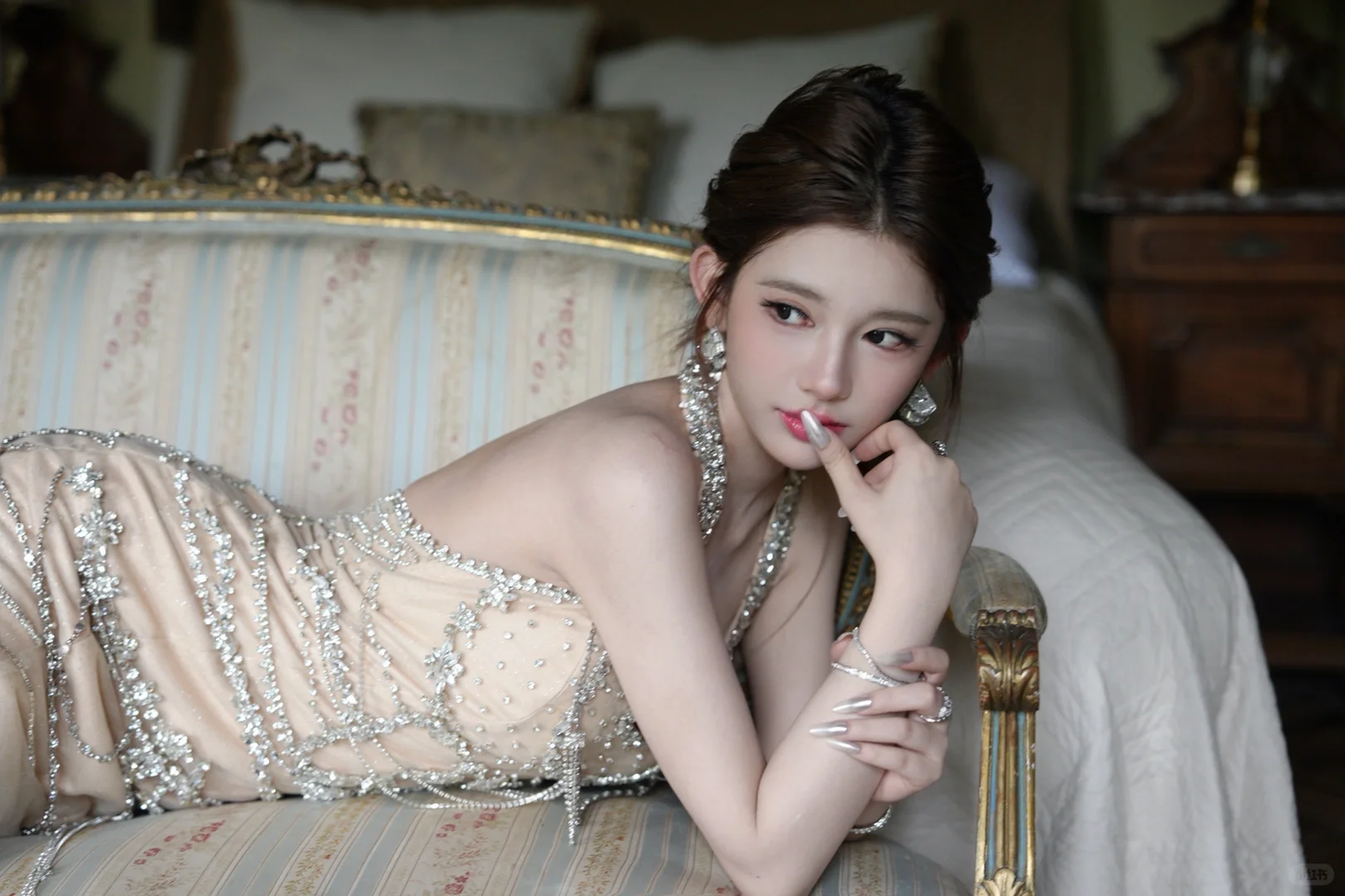 Gorgeous Mermaid Halter Satin Tulle Beads Long Prom Dress,Party Dress,Evening Dress GG3876