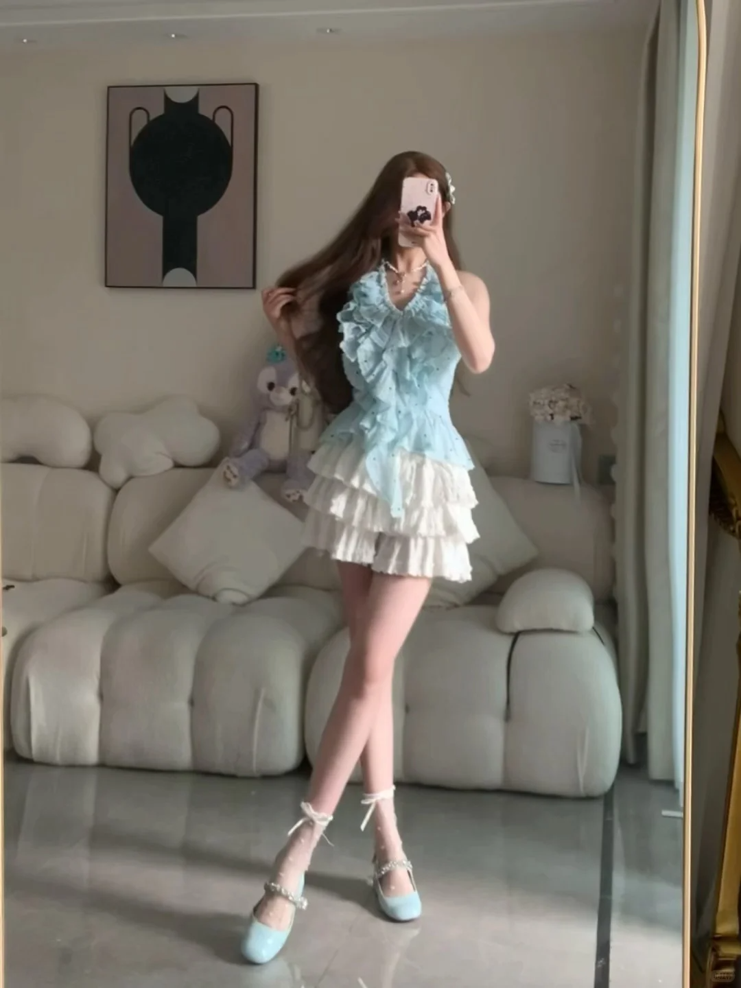 Pretty A Line Halter Satin Ruffles Short Homecoming Dress,Summer 18th Birthday Dress GG3896