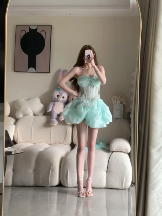 Chic A Line Sweetheart Satin Beads Short Homecoming Dress,Summer 18th Birthday Dress GG3900