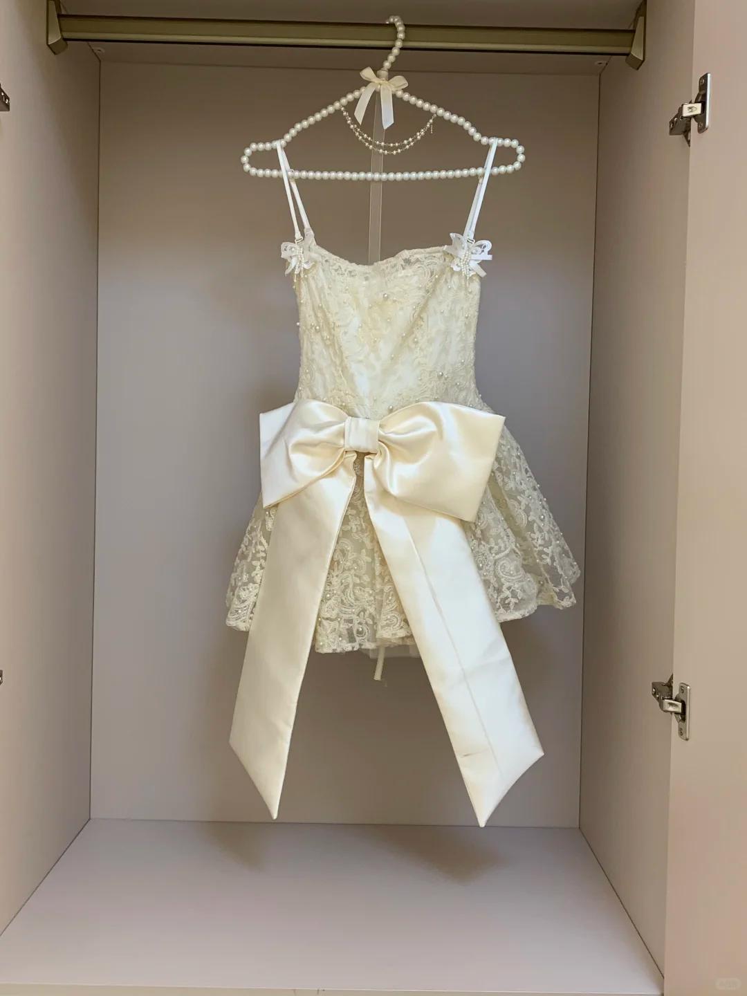 Sweet A Line Spaghetti Straps Lace Beads With Bow Short Homecoming Dress,Summer 18th Birthday Dress GG3902