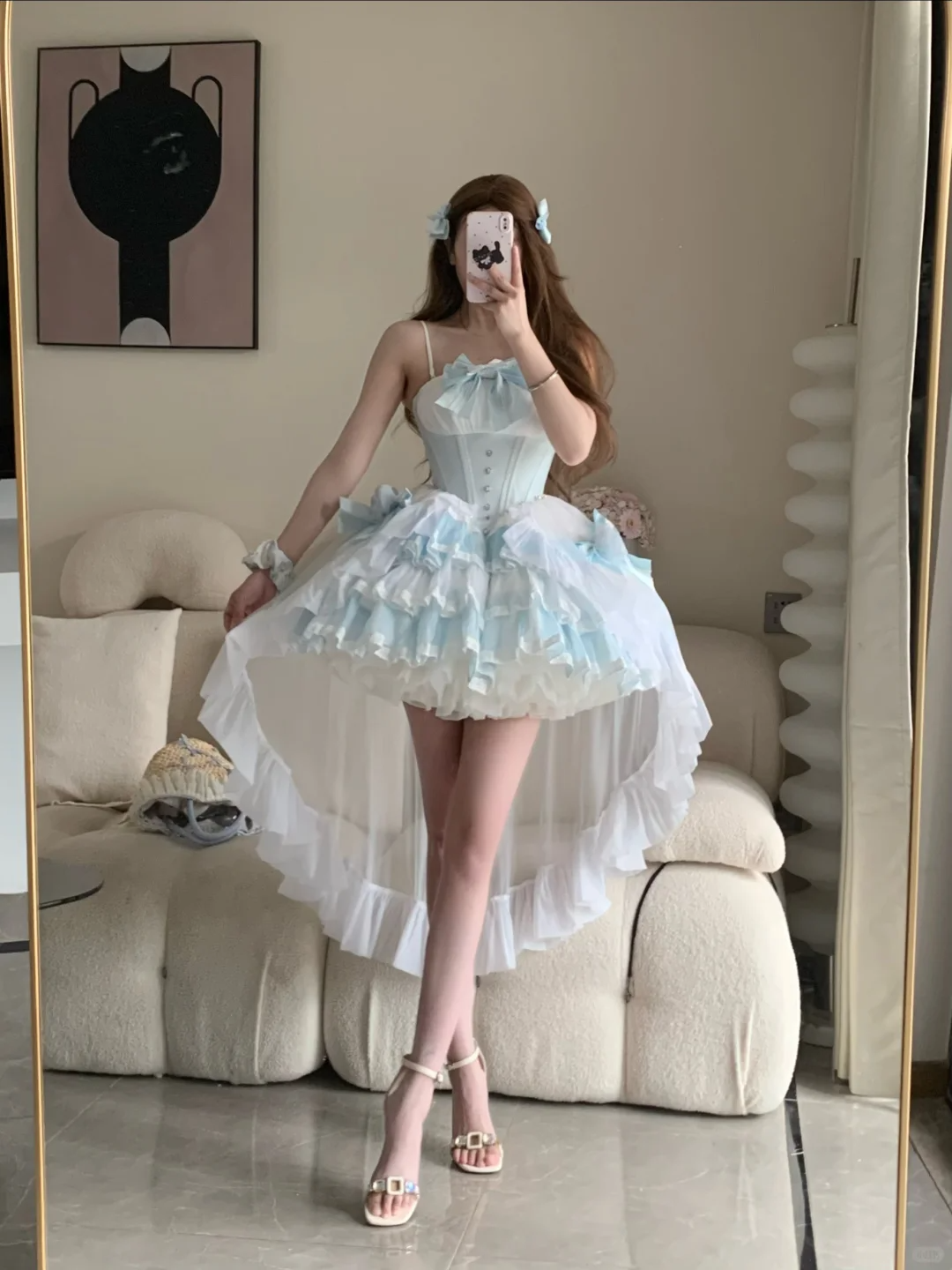 Classy Ball Gown Spaghetti Straps Satin Tulle With Bow Short Homecoming Dress,Summer 18th Birthday Dress GG3904