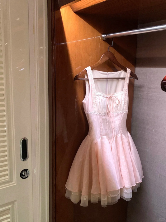 Sweet Pink A Line Square Satin Short Homecoming Dress,Summer 16th Birthday Dress GG3938