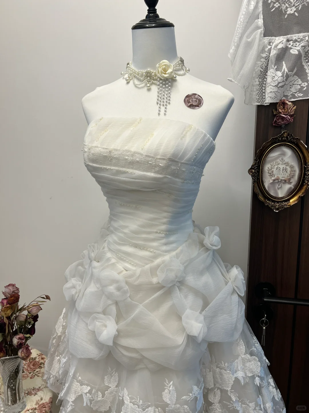 Pretty A Line Strapless Satin Lace Beads Short Homecoming Dress,Summer 16th Birthday Dress GG3939