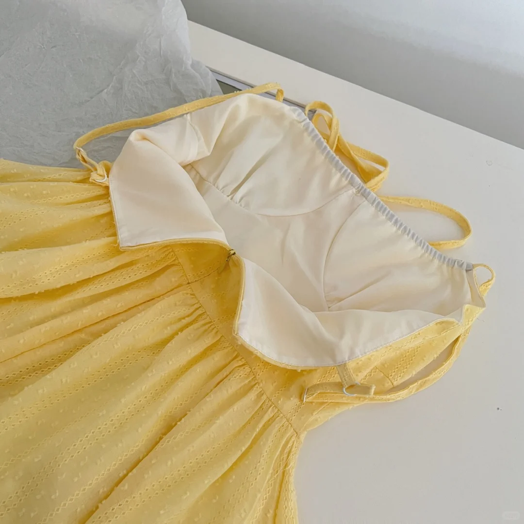 Bright A Line Spaghetti Straps Yellow Satin Short Homecoming Dress,Summer 17th Birthday Dress GG3972