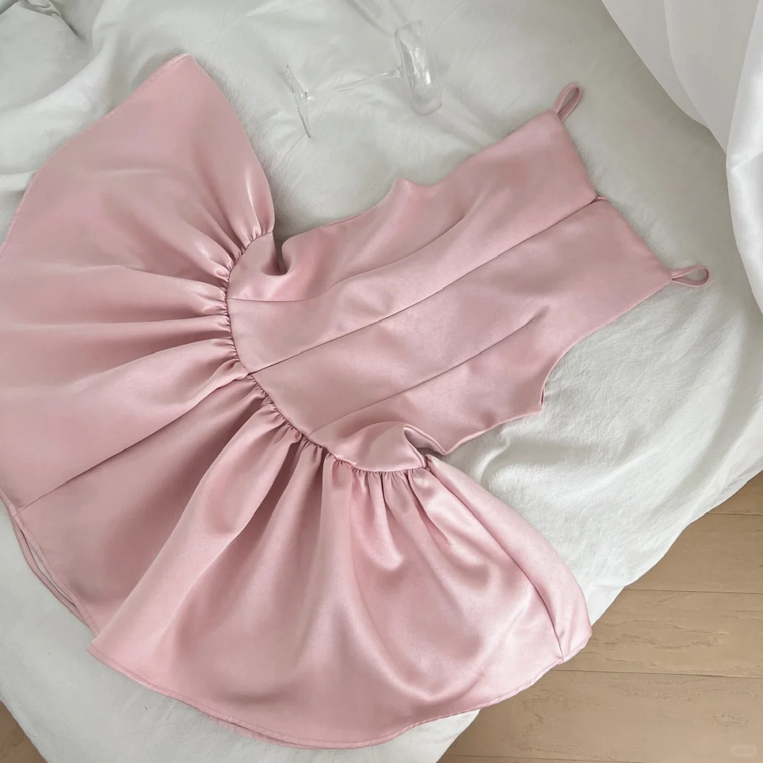 Cute A Line Spaghetti Straps Satin Sequin Short Homecoming Dress,Summer 16th Birthday Dress GG3976