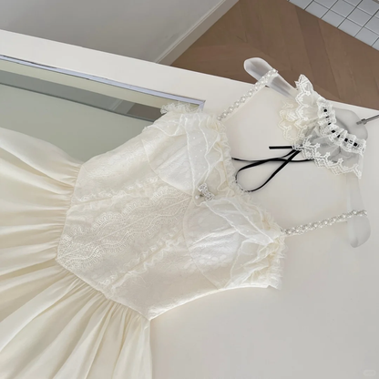 Ivory A Line Spaghetti Straps Chiffon Short Homecoming Dress,Summer 16th Birthday Dress GG3977