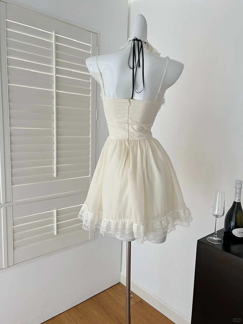 Ivory A Line Spaghetti Straps Chiffon Short Homecoming Dress,Summer 16th Birthday Dress GG3977