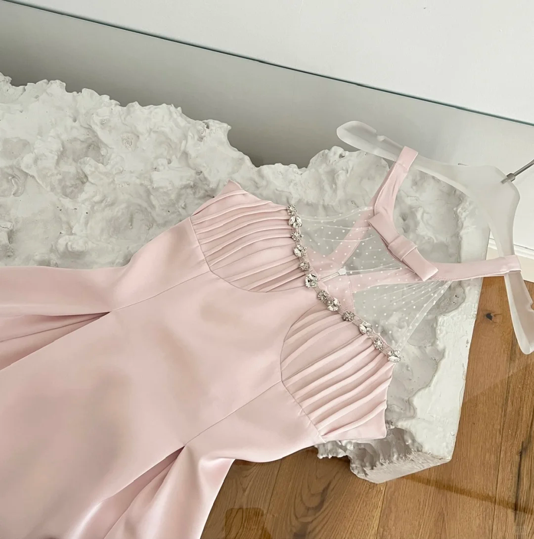 Sweet A Line Halter Satin Beaded Short Homecoming Dress,Summer 18th Birthday Dress GG3978