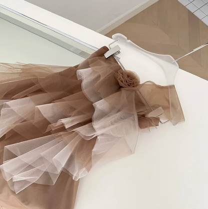 Classy A Line One Shoulder Tulle Short Homecoming Dress,Summer 18th Birthday Dress GG3980