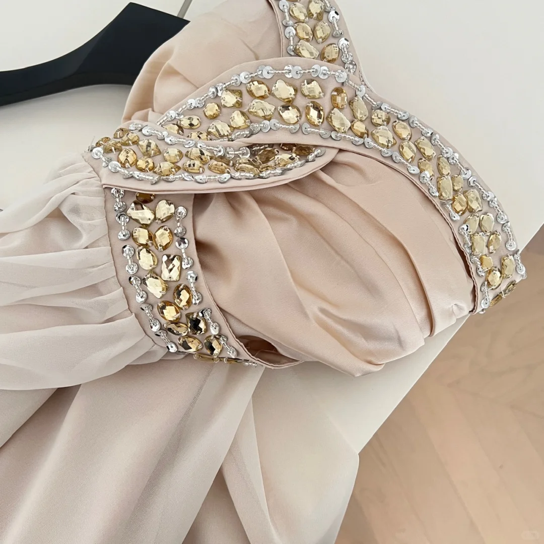 Unique A Line Strapless Chiffon Sequin Beads Short Homecoming Dress,Summer 17th Birthday Dress GG3987