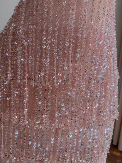 Stunning Mermaid Spaghetti Straps Tulle Sequin Beads Long Prom Dress,Party Dress,Formal Evening Dress GG4009