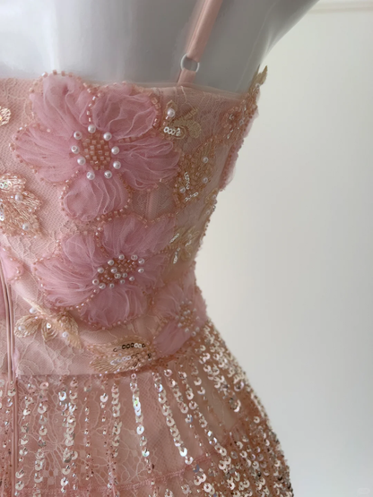 Stunning Mermaid Spaghetti Straps Tulle Sequin Beads Long Prom Dress,Party Dress,Formal Evening Dress GG4009