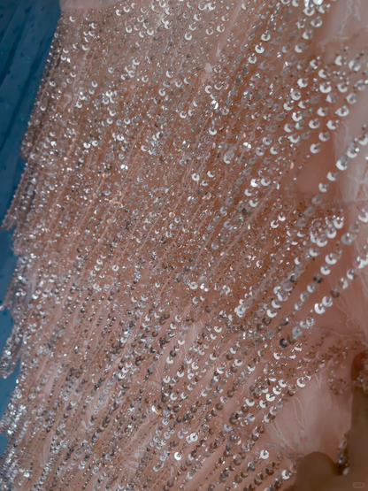 Stunning Mermaid Spaghetti Straps Tulle Sequin Beads Long Prom Dress,Party Dress,Formal Evening Dress GG4009