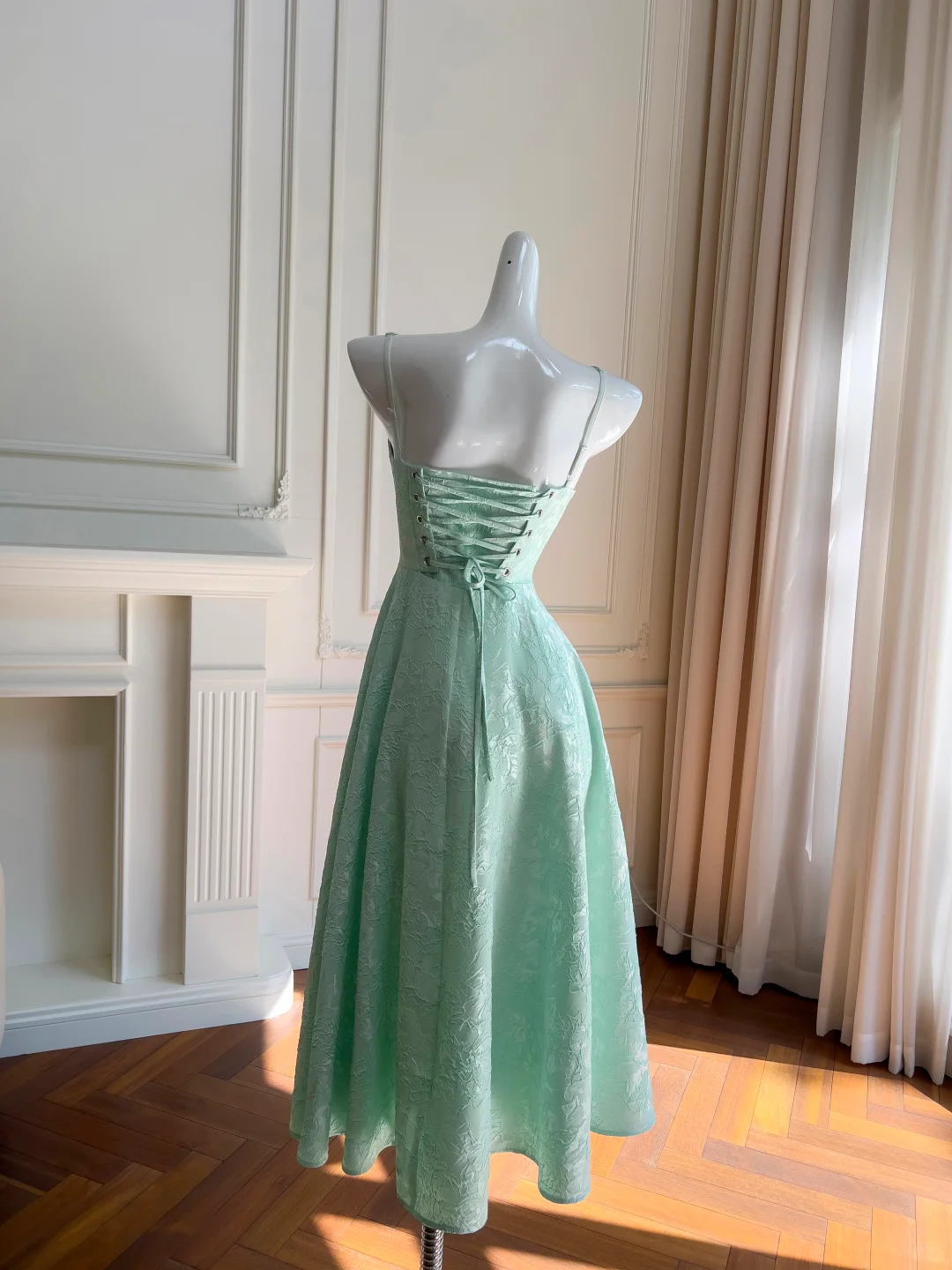 Elegant A Line Spaghetti Straps Satin Long Prom Dress,Party Dress,Formal Evening Dress GG4010