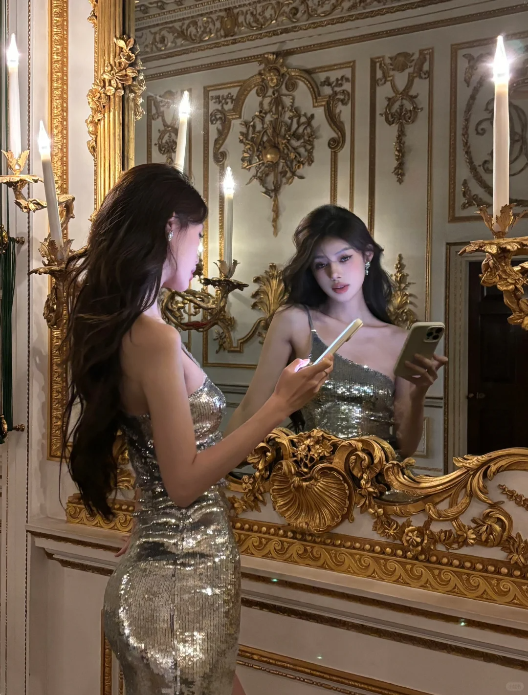 Silver Glitter Mermaid One Shoulder Sequin Slit Long Prom Dress,Party Dress,Formal Evening Dress GG4013