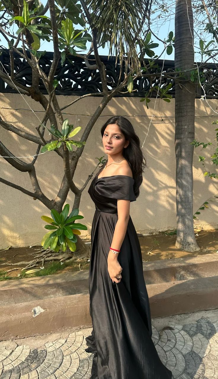 Classy A Line Off The Shoulder Black Satin Slit Long Prom Dress,Party Dress,Formal Evening Dress GG4029