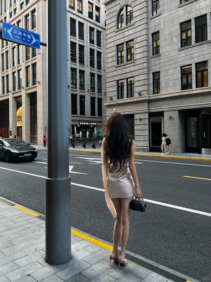 Simple Mermaid One Shoulder Satin Short Homecoming Dress,Summer 19th Birthday Dress GG4033