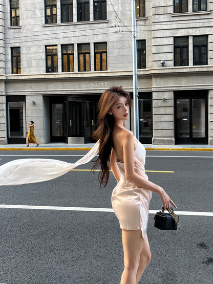 Simple Mermaid One Shoulder Satin Short Homecoming Dress,Summer 19th Birthday Dress GG4033