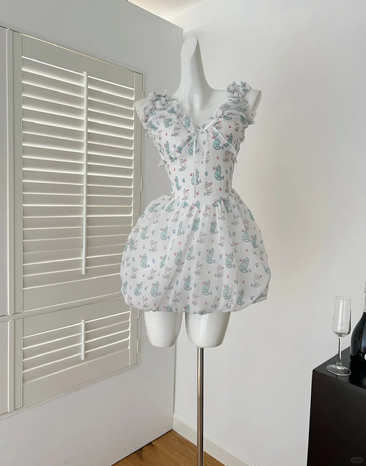 Cute A Line V Neck Satin Printed Short Homecoming Dress,Summer 15th Birthday Dress GG4037