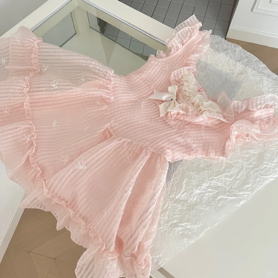 Sweet 16th Pink A Line Chiffon With Bow Short Homecoming Dress,Summer Birthday Dress GG4038