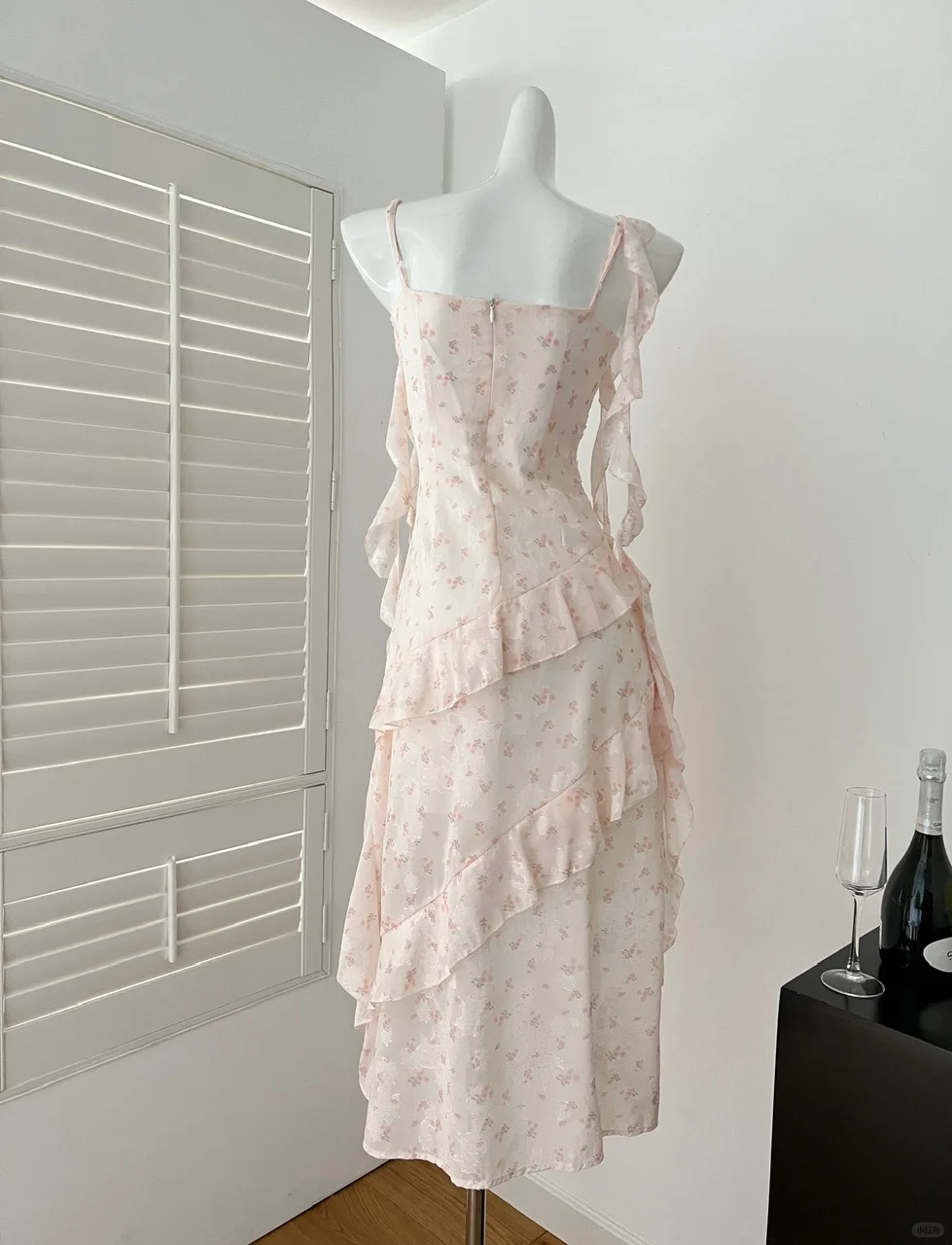 Sweet A Line Spaghetti Straps Chiffon Printed Ruffles Short Homecoming Dress,Summer 17th Birthday Dress GG4039