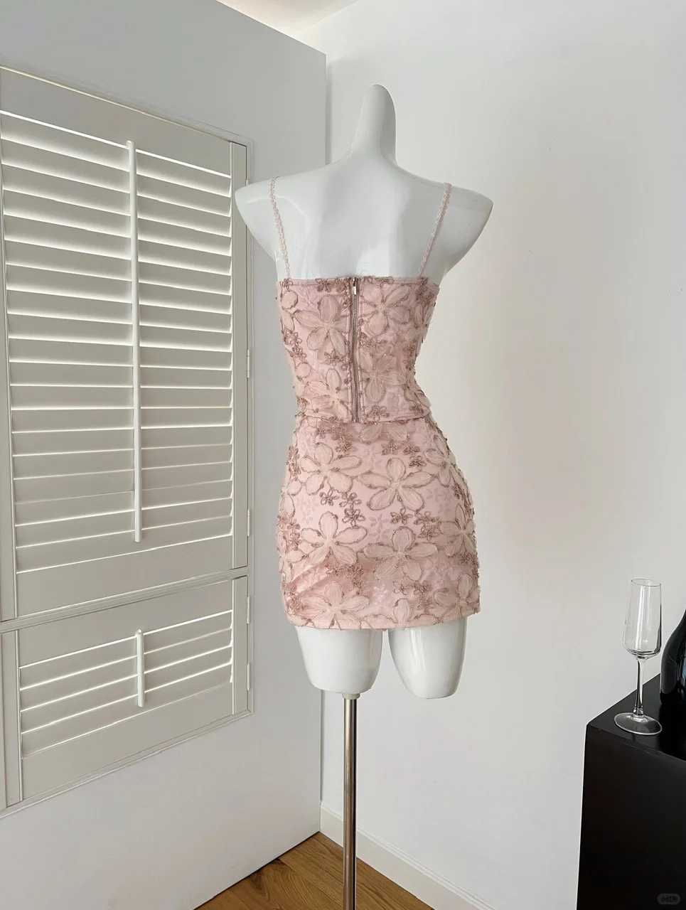 Impress Mermaid Spaghetti Straps Lace Floral Short Homecoming Dress,Summer 21th Birthday Dress GG4044