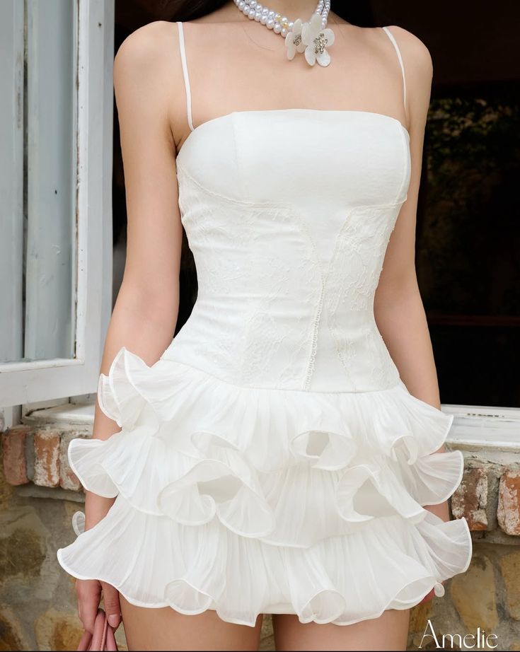 Pretty A Line Spaghetti Straps White Satin Lace Short Homecoming Dress,Summer 18th Birthday Dress GG4054