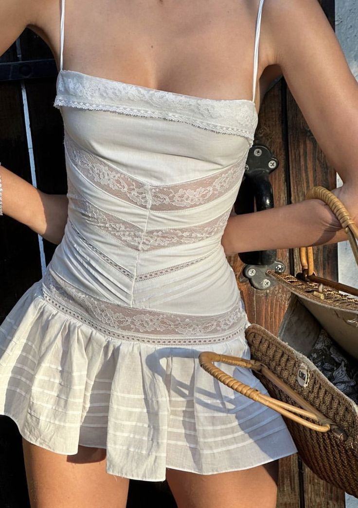 Pretty A Line Sapghetti Straps White Satin Lace Short Homecoming Dress,Summer 18th Birthday Dress GG4061