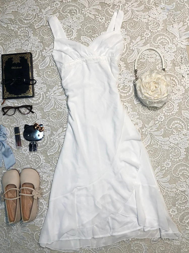 Elegant A Line Spaghetti Straps White Chiffon Short Homecoming Dress,Summer 17th Birthday Dress GG4074