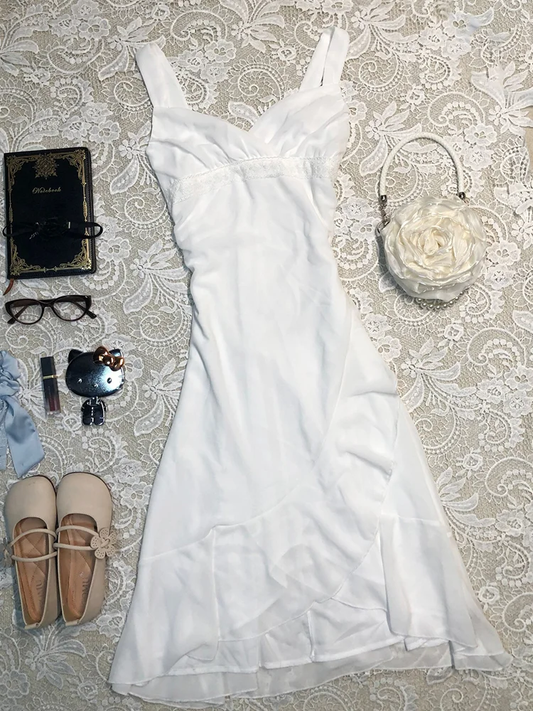 Elegant A Line Spaghetti Straps White Chiffon Short Homecoming Dress,Summer 17th Birthday Dress GG4074