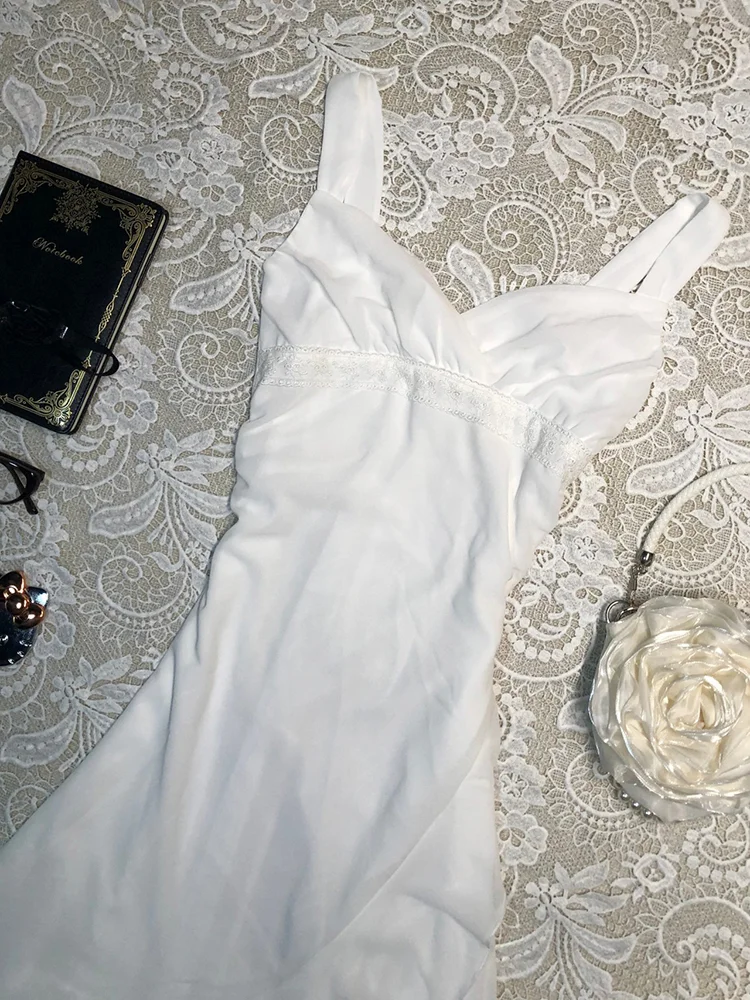 Elegant A Line Spaghetti Straps White Chiffon Short Homecoming Dress,Summer 17th Birthday Dress GG4074