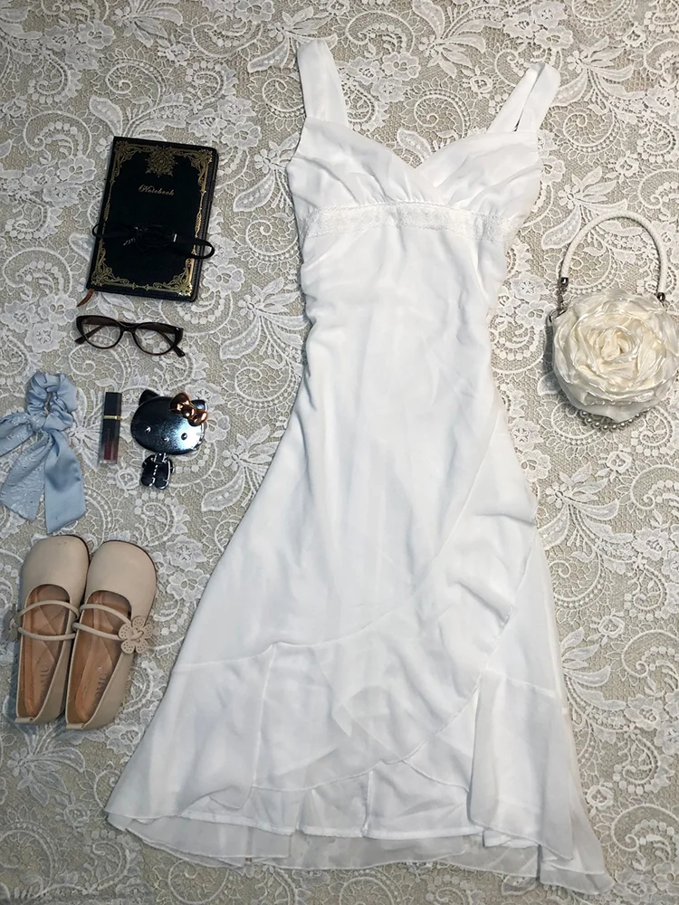 Elegant A Line Spaghetti Straps White Chiffon Short Homecoming Dress,Summer 17th Birthday Dress GG4074
