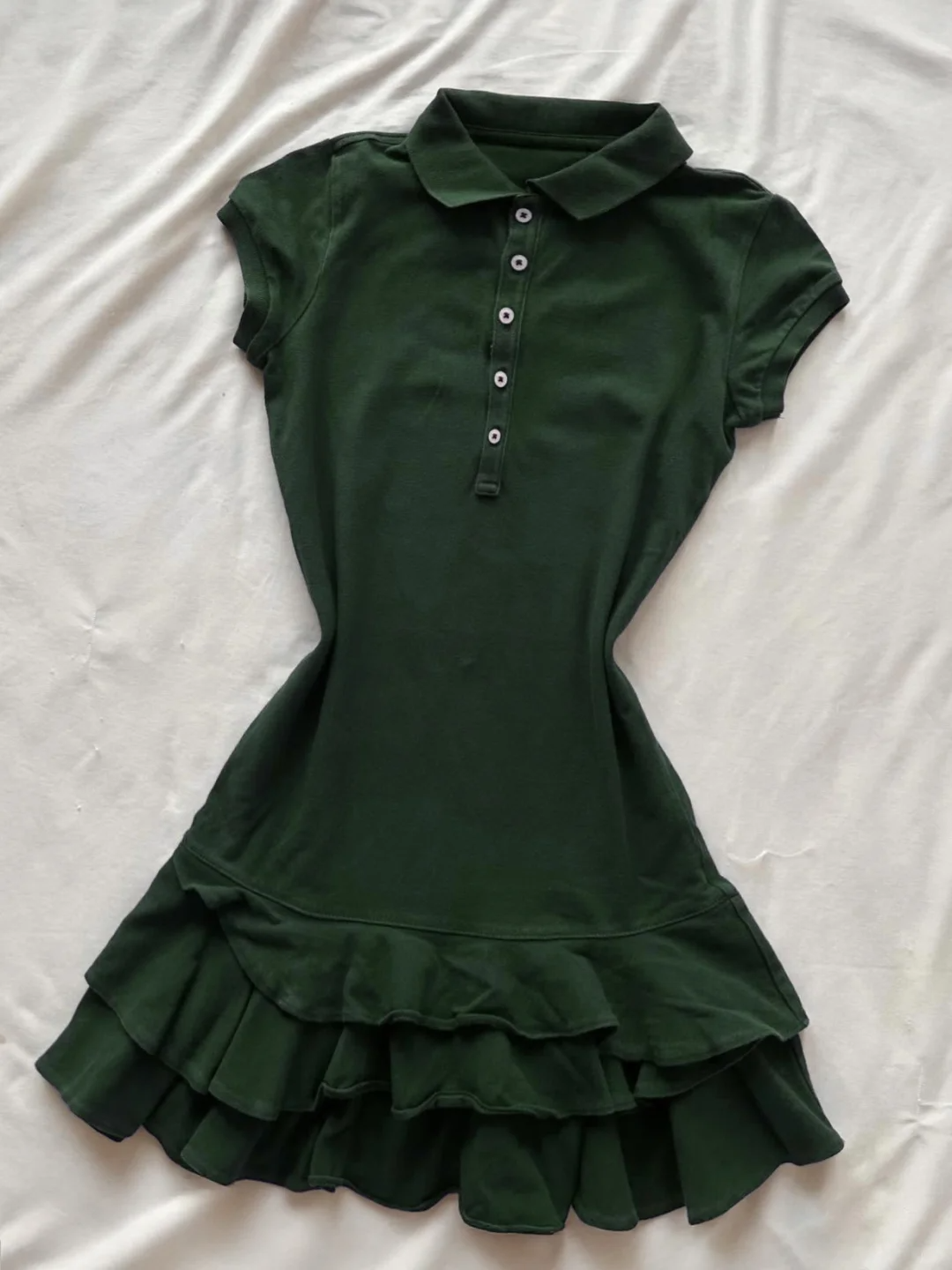 Dark Green A Line PoLo Neck Satin Short Sleeves Short Homecoming Dress,Summer 18th Birthday Dress GG4078