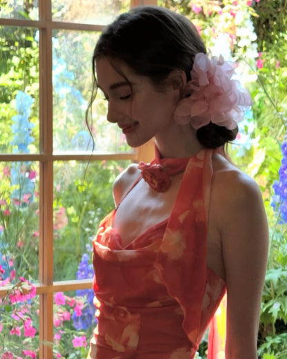 Stunning Mermaid Halter Chiffon Printed  Long Prom Dress,Party Dress,Formal Evening Dress GG4089