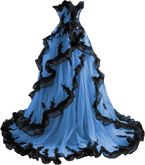 Vintage A Line Sweetheart Tulle Ruffles Long Prom Dress, Evening Dress GG408