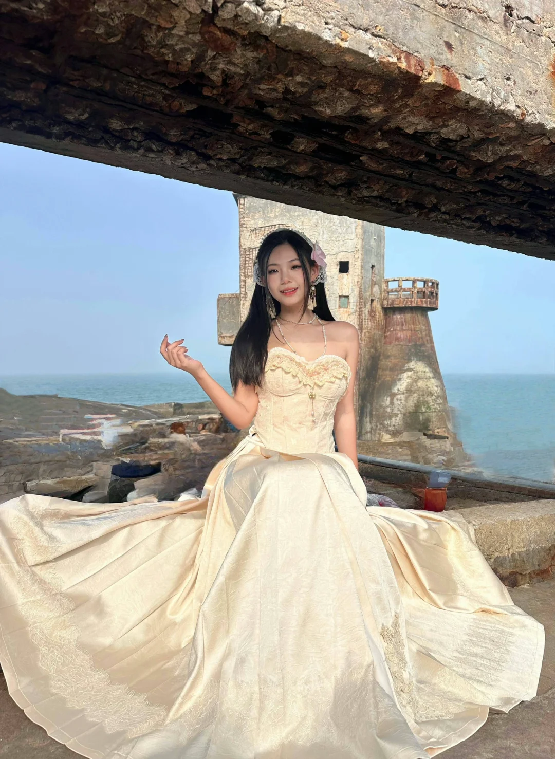 Gorgeous A Line Strapless Satin Lace Applique Long Prom Dress,Party Dress,Formal Evening Dress GG4096