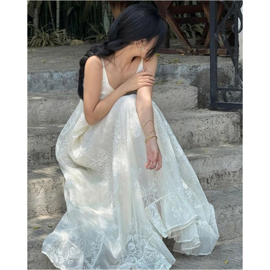 Elegant A Line Spaghetti Straps Lace Long Prom Dress,Party Dress,Formal Evening Dress GG4097