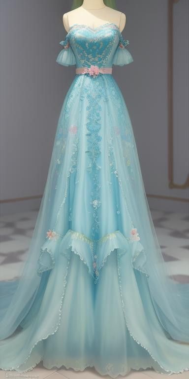 Exquisite A Line Off The Shoulder Blue Tulle Applique Long Prom Dress, Evening Dress GG411