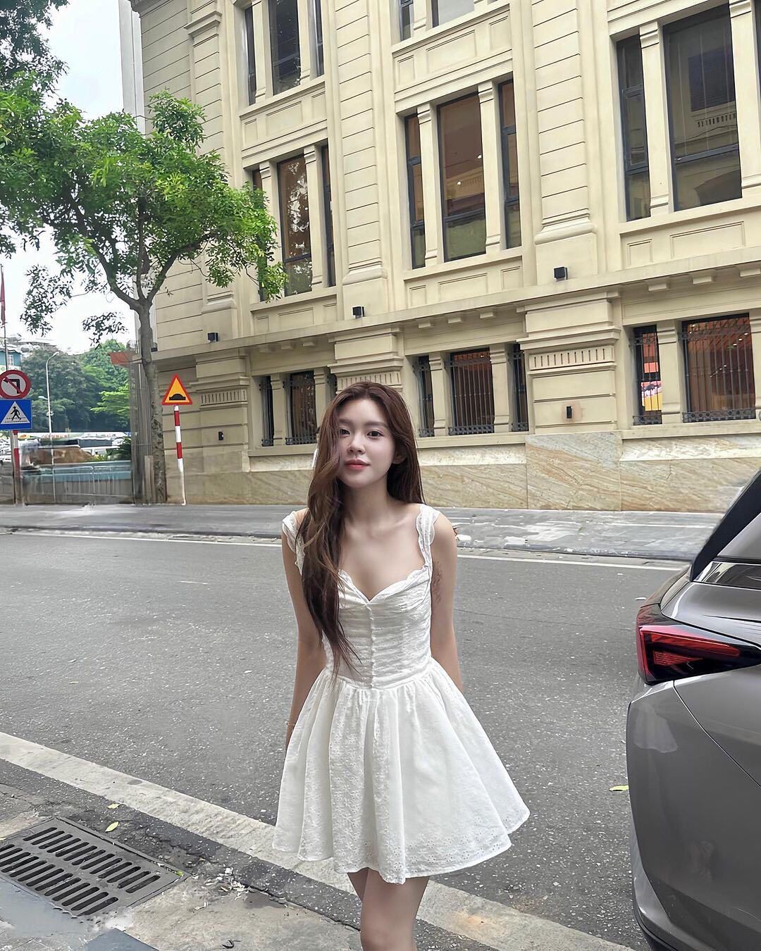 Unique A Line Spaghetti Straps White Satin Lace Short Homecoming Dress,Summer 19th Birthday Dress GG4149