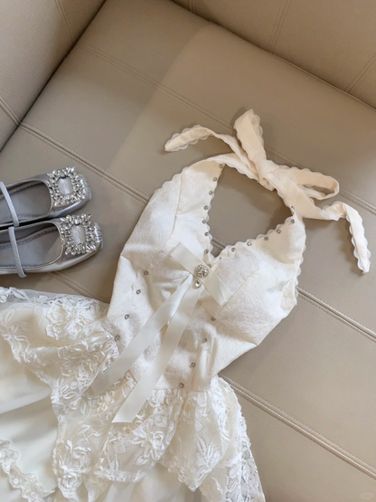 Princess A Line Halter Satin Lace Short Homecoming Dress,Summer 17th Birthday Dress GG4156