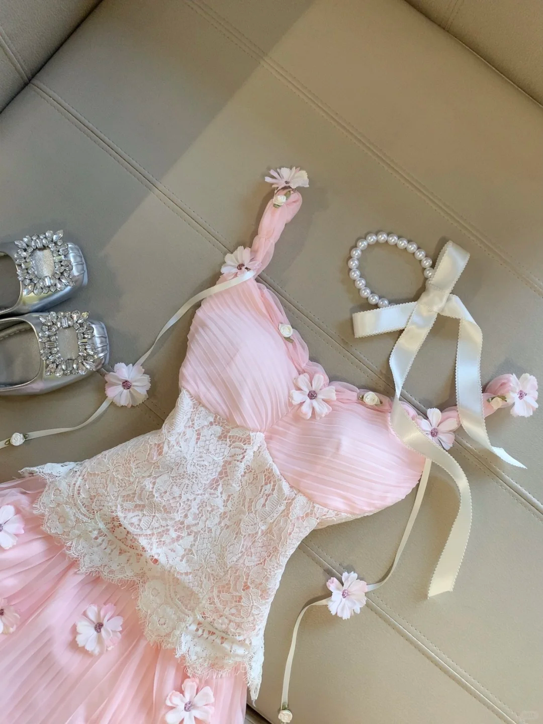 Pink A Line Spaghetti Straps Satin Chiffon Lace Applique Short Homecoming Dress,Summer 17th Birthday Dress GG4157