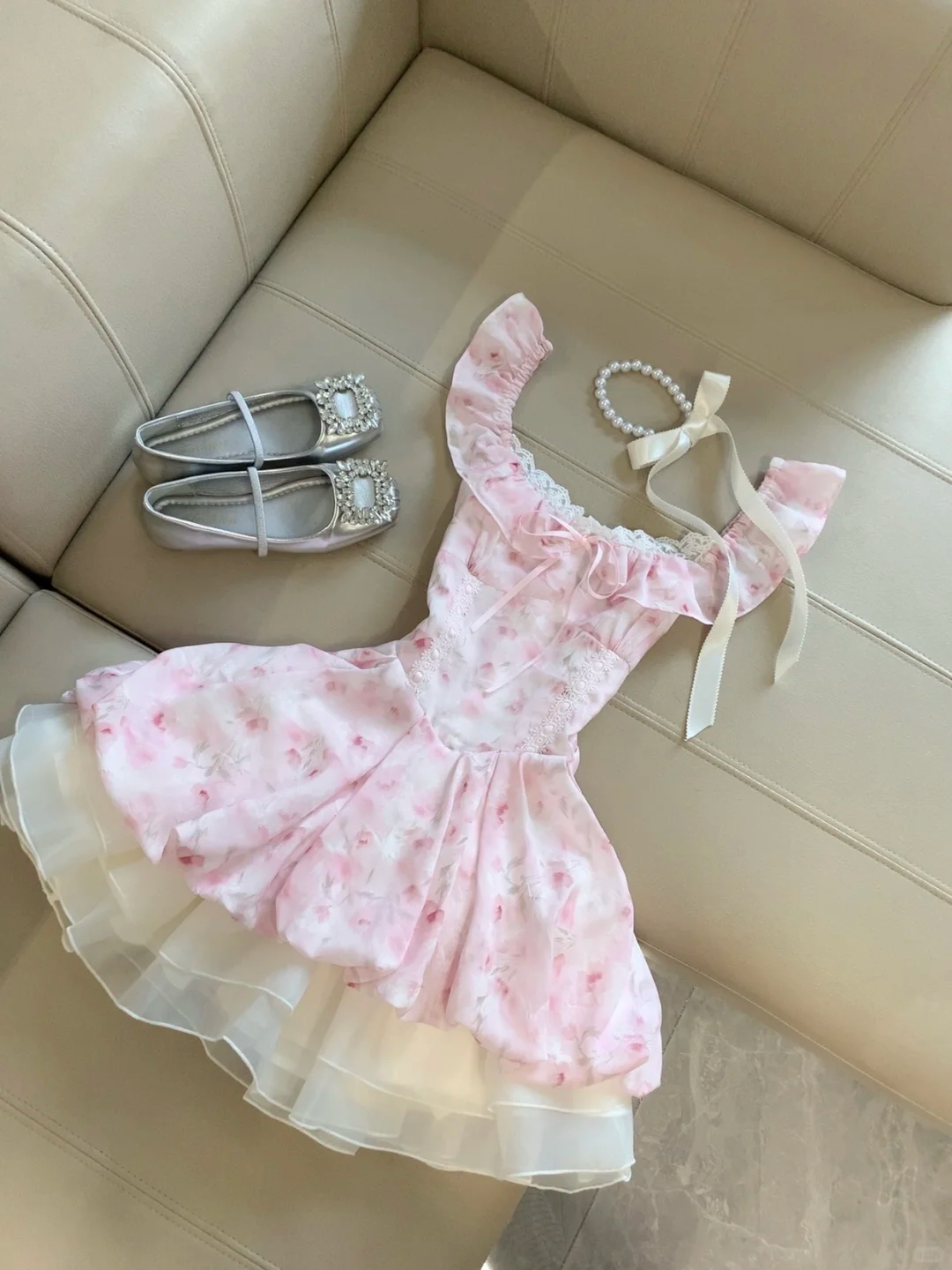 Pretty A Line U Neck Chiffon Printed Short Homecoming Dress,Summer 18th Birthday Dress GG4162