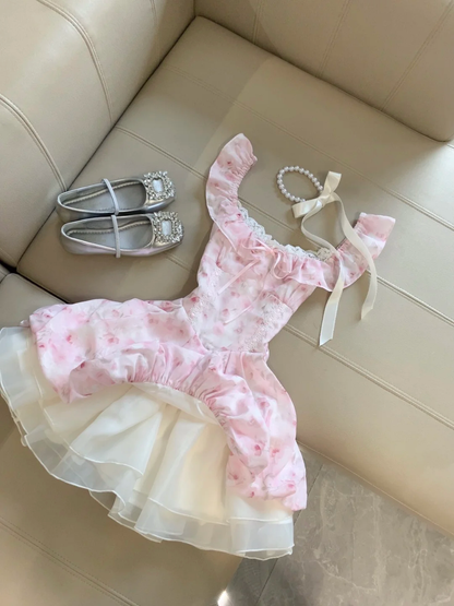 Pretty A Line U Neck Chiffon Printed Short Homecoming Dress,Summer 18th Birthday Dress GG4162