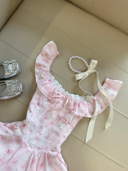 Pretty A Line U Neck Chiffon Printed Short Homecoming Dress,Summer 18th Birthday Dress GG4162