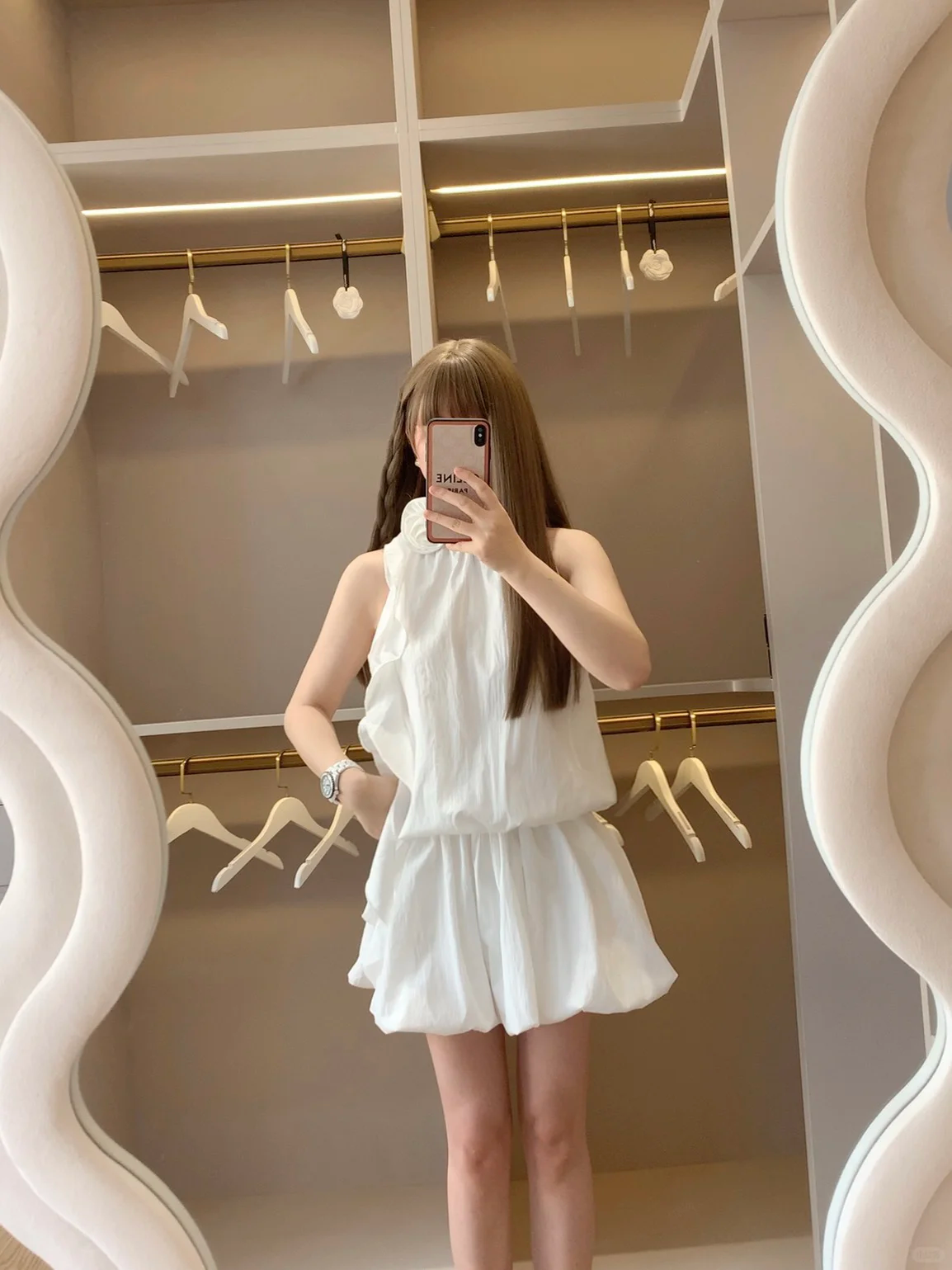 Simple A Line Halter Satin Flower Short Homecoming Dress,Summer 18th Birthday Dress GG4165